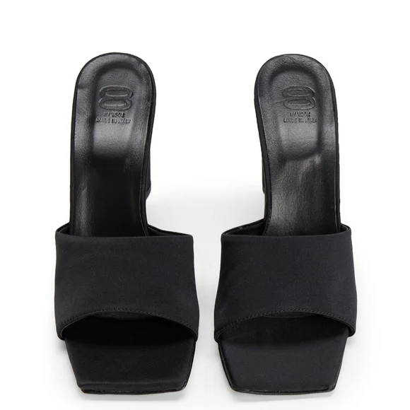 Elegant Black Women's Heeled Mules - Picture 3 of 5